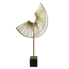 Escultura Decorativa Maior Contemporaneo Desing Metal c Marmore Luxo
