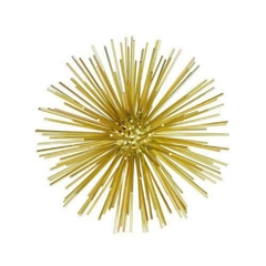 Escultura Decorativa Ouriço Dourado Maior Redondo Impecavel