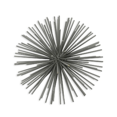 Escultura Ouriço De Mesa 180° Metal Cinza Grande na internet