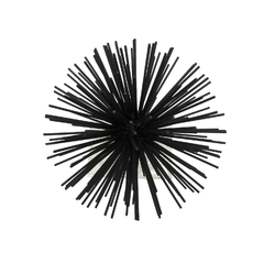 Escultura Ouriço Metal Preto Base Marmore Branco - comprar online