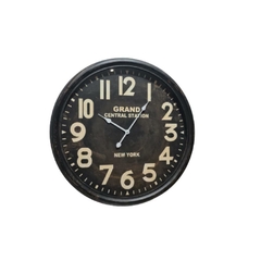Relogio Redondo Decorativo Preto New York Belissimo