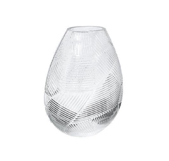 Vaso Decorativo Cristal Relevo Suave Design Luxuoso