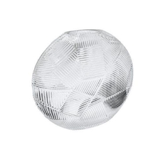 Vaso Cristal Relevo Suave Oval Contemporâneo Alta Decoração
