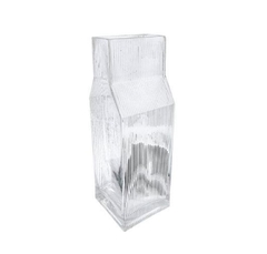 Vaso Decorativo Cristal Incolor Baixo Moderno Luxo