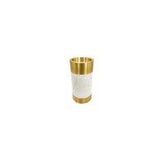 Vaso Maior Metal Dourado Base E Borda Marmore Luxo