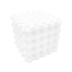 Escultura Decorativa Branca Cubo Todo em Relevo Bolhas