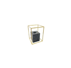 Vaso Decorativo Marmore C Armação Dourado Luxo