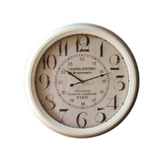 Relogio Redondo Branco de Parede c Horas AM e PM - comprar online