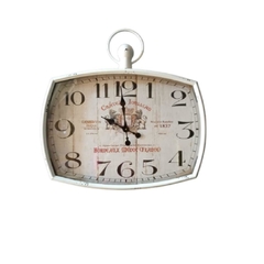 Relogio Analogico Retangular Branco Classico de Parede - comprar online