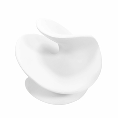 Escultura Decorativa Abstrato Curvas Branco Menor Fino Design