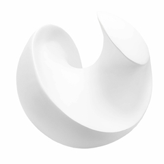 Escultura Decorativa Abstrato Curvas Branco Maior Fino Design