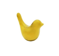 Enfeite Passaro Menor Decorativo Porcelana Dourado Luxo