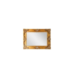 Espelho 116x86cm Cristal Bisotado Madeira Dourado