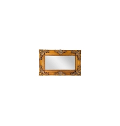 Espelho 100x60cm Cristal Bisotado Madeira Dourado