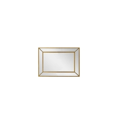 Espelho 100cm Cristal Bisotado Madeira Perolado Dourado - comprar online