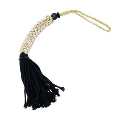Colar de Mesa Decorativa Preto Bege Luxo 65cm