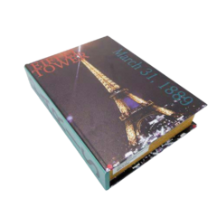 Caixa Livro Book Decorativo Maior Torre Eiffel Iluminada Fino Acabamento