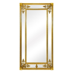 Espelho Cristal Bisotado Adornos Dourado Alto Padrão Vertical ou Horizontal