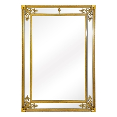 Espelho Cristal Bisotê Moldura Dourada Adornos Classicos Horizontal ou Vertical