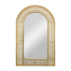 Espelho Vertical Moldura Madeira e Palhinha Artesanal Fino Acabamento Design Janela