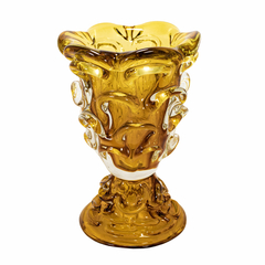 Vaso c Base Murano Italiano Medio Relevos Design Moderno - comprar online
