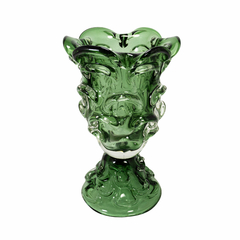Vaso c Base Murano Italiano Medio Relevos Design Moderno