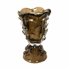 Vaso c Base Murano Italiano Menor Relevos Design Moderno - comprar online
