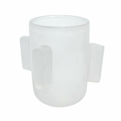 Vaso Cristal Médio Relevo Retangular Incolor Belíssimo na internet