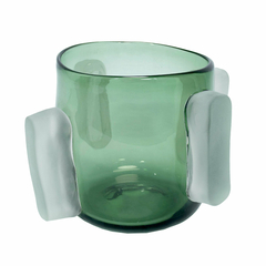 Vaso Cristal Menor Relevo Retangular Incolor Belíssimo - comprar online