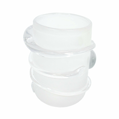Vaso Cristal Menor Incolor Redondo Relevo Serpenteando