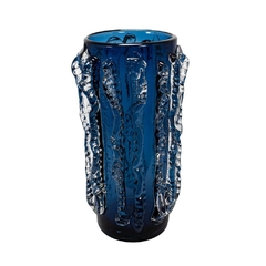 Vaso Murano Grande Relevos Bolhado Incolor Alta Decoração