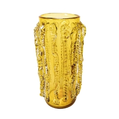 Vaso Murano Grande Relevos Bolhado Incolor Alta Decoração - comprar online