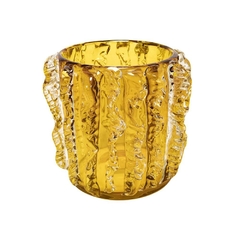 Vaso Murano Baixo Relevos Bolhado Incolor Alta Decoração - comprar online