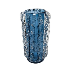 Vaso Murano Medio Relevos Bolhado Incolor Alta Decoração - comprar online
