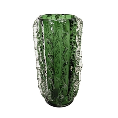 Vaso Murano Medio Relevos Bolhado Incolor Alta Decoração na internet
