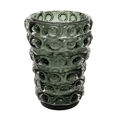 Vaso Murano Redondo Menor Relevos Bolhado Fino Design Alta Decoração