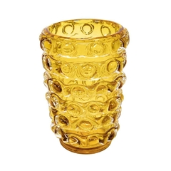 Vaso Murano Redondo Menor Relevos Bolhado Fino Design Alta Decoração - comprar online