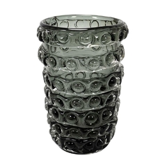 Vaso Murano Redondo Maior Relevos Bolhado Fino Design Alta Decoração