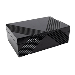 Caixa Decorativa Madeira Maior Listras Baixo Relevo - comprar online
