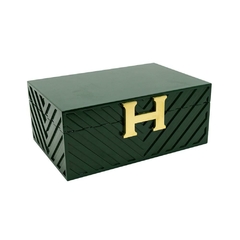 Caixa Decorativa Menor Madeira Letra H Dourado Fino Acabamento - comprar online