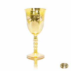 Taça pra Agua Âmbar Cristal Italiano Ouro Prensado Guirlandas