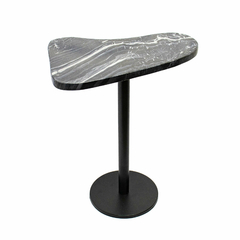Mesa Lateral Metal Preto Menor Tampo Curvas Design Moderno Importado