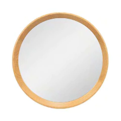 Espelho Moderno Redonda 45cm Moldura em Madeira - comprar online
