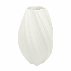 Vaso Cerâmica Creme Maior Finos Ondulados Belíssimo