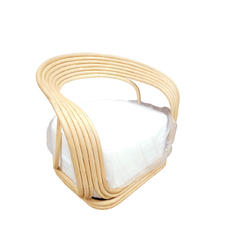 Poltrona Fibra Natural Design Moderno Fino Acabamento Alto Padrão Assento Estofado Branco - comprar online