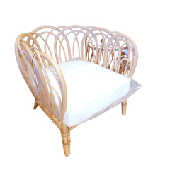 Poltrona Fibra Natural Design Sobreposto Assento Branco Estofado - comprar online