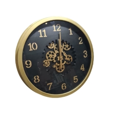 Relogio Decorativo Engrenagens Dourado Fino Acabamento