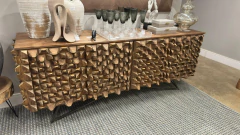 Aparador Buffet Madeira Maciça Abstrato Rico Em Detalhes Mod - comprar online