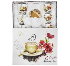 Jogo De Xicara Cappuccino Porcelana Nobre Florais Colorido - LUXdécor