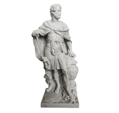 Escultura Marmore Branco Guerreiro Esculpido A Mão Casa - comprar online
